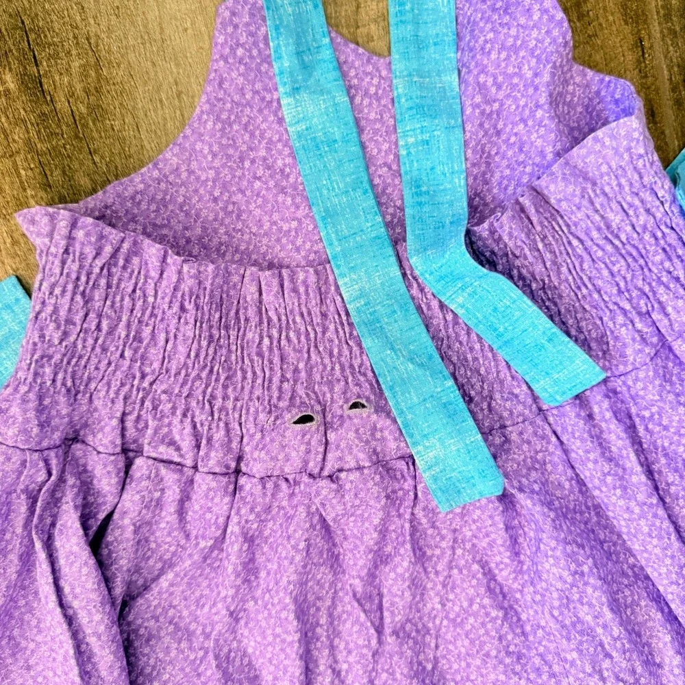 Custom Little Mermaid Kiss the Girl Tiered Ruffle Dress,Purple Turquoise,8